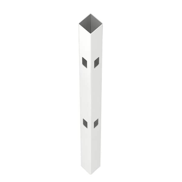 Veranda Pro Series 4 in. x 4 in. x 6 ft. White Vinyl Scalloped Routed Corner Fence Post