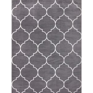 Jefferson Collection Morocco Trellis Gray 7 ft. x 9 ft. Area Rug
