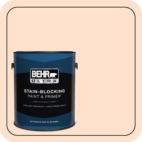BEHR ULTRA 1 gal. #P200-1 Melted Marshmallow Satin Enamel Exterior Paint & Primer