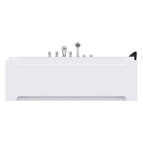 Modern Series 73 in. x 48 in. Whirlpool Bathtub with Left Drain in White Acrylic