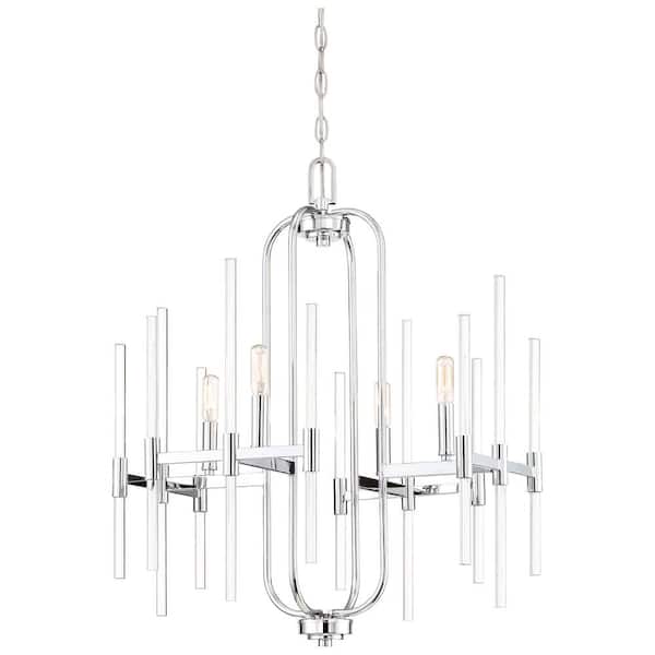 Pillar 4-Light Chrome Chandelier