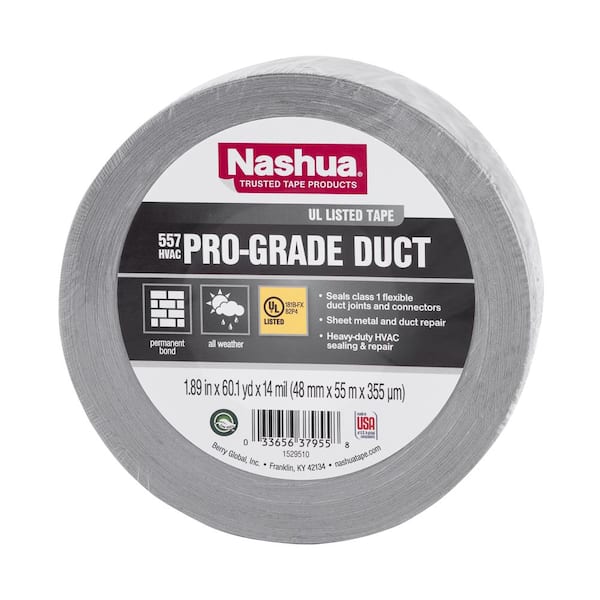 Nashua Tape 1.89 in. x 60 yd. 557 Pro-Grade UL Listed Duct Tape 1542699 -  The Home Depot