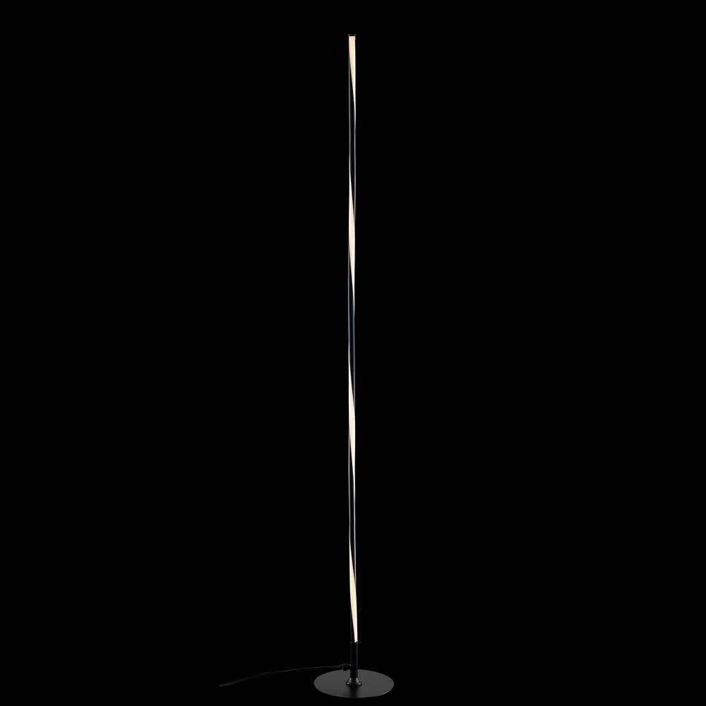 Arcadia Adjustable Black Silk Shade 63.75" LED Floor Lamp