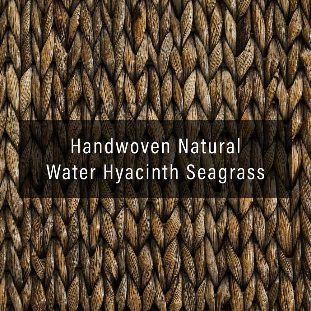 King Size Handwoven Seagrass and Mahogany Headboard