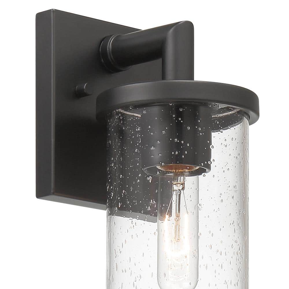 Otto Matte Black Transitional Outdoor Wall Lantern