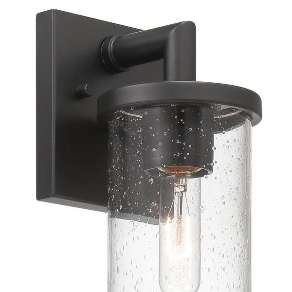 Designers Fountain - Otto 1-Light Matte Black Outdoor Line Voltage Hardwired Porch Light Wall Sconce with No Bulbs Included