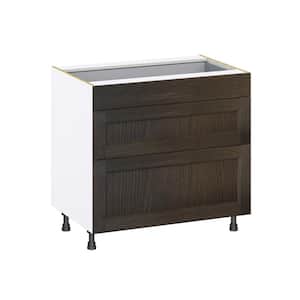 Lincoln Chestnut Solid Wood Assembled Base Kitchen Cabinet with 3 Drawers (36 in. W x 34.5 in. H x 24 in. D)