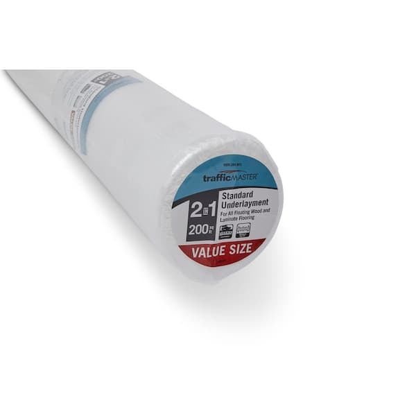2-in-1 Standard 200 sq. ft. 48 in. x W 50 ft. L x 2 mm T Underlayment for Engineered Hardwood and Laminate Flooring