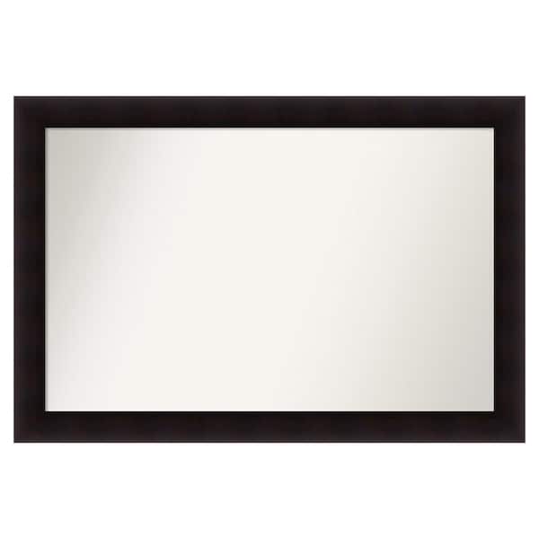 Amanti Art Portico Espresso 49.75 in. x 33.75 in. Custom Non-Beveled Wood Framed Batthroom Vanity Wall Mirror