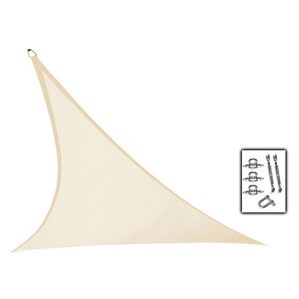 Coolaroo 23 ft. x 23 ft. Ivory Triangle Ultra Shade Sail with Kit