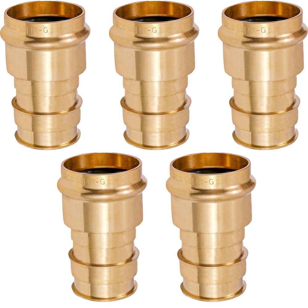 PLUMBFLEX 2 in. Pex A x 2 in. Press Lead Free Brass Adapter Pipe
