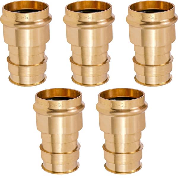 PLUMBFLEX 2 in. Pex A x 2 in. Press Lead Free Brass Adapter Pipe Fitting (Pack of 5)