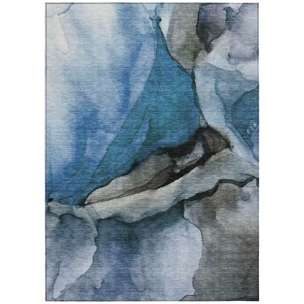 Chantille Machine Washable Indoor/Outdoor Abstract ACN1937 Blue 8 ft. x 10 ft. Area Rug