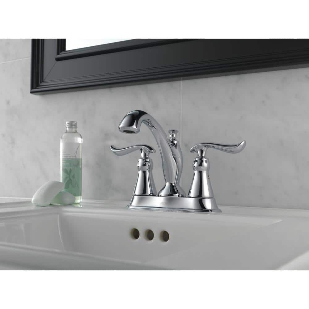 Chrome 2-Handle Centerset Bathroom Faucet with Drain Assembly