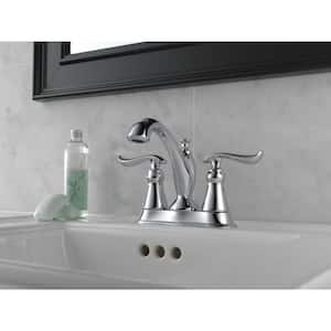 Linden 4 in. Centerset 2-Handle Bathroom Faucet with Metal Drain Assembly in Chrome