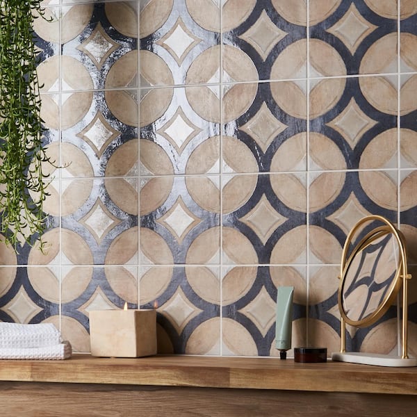 Ivy Hill Tile Angela Harris Sicilia Circles Crema 7.87 in. x