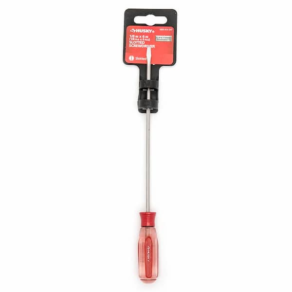 Husky 1/8 in. x 6 in. Slotted Square Shaft Screwdriver H18X6FHSD