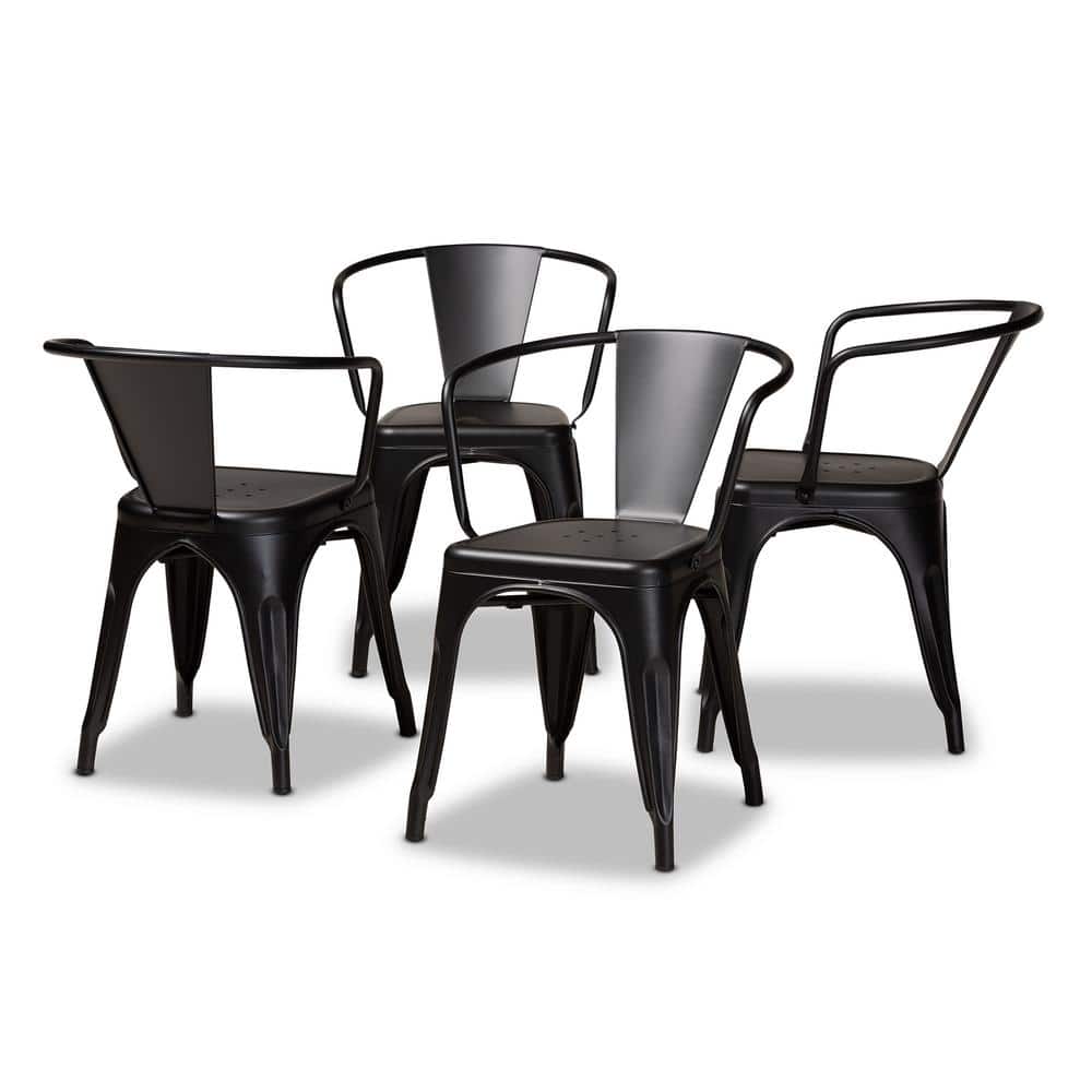 Baxton Studio Ryland Black Dining Chair (Set of 4) 193-12040-HD The Home  Depot