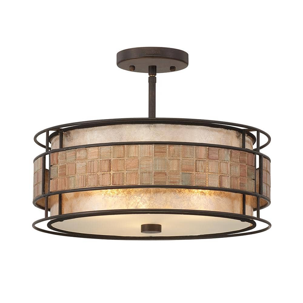 Quoizel Laguna 3-Light Renaissance Copper Semi-Flush Mount MC842SRC - The  Home Depot