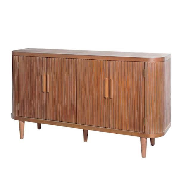 59 in. W x 15.3 in. D x 32.5 in. H Bathroom Brown Linen Cabinet