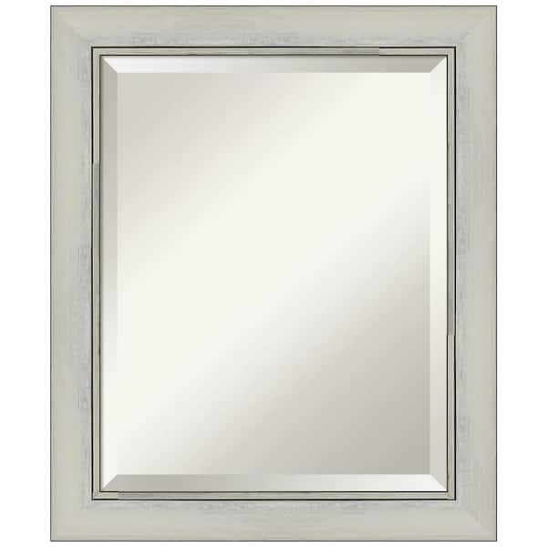 Amanti Art Medium Rectangle Flair Silver Beveled Glass Modern Mirror (24 in. H x 20 in. W)