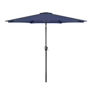 9 ft. Steel Patio Umbrella in Dark Blue for Outdoor, Yard