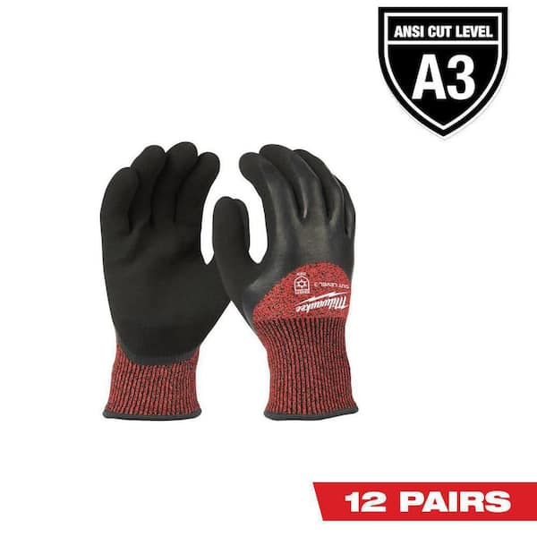 Milwaukee XX-Large Red Latex Level 3 Cut Resistant Insulated Winter Dipped Work Gloves (12-Pack)