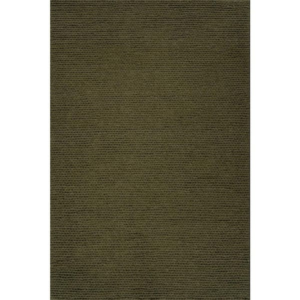 Penelope Braided Wool Area Green 9 ft. x 12 ft. Indoor Area Rug