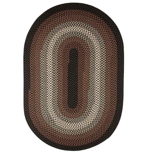 Pioneer Black Multi 3 ft. x 5 ft. Oval Indoor/Outdoor Braided Area Rug