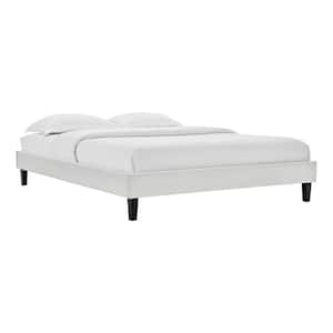 Reign Light Gray King Performance Velvet Platform Bed Frame