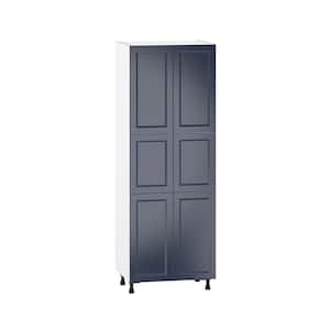 Devon Painted 30 in. W x 84.5 in. H x 24 in. D Blue Shaker Assembled Pantry Kitchen Cabinet with 5 Shelves