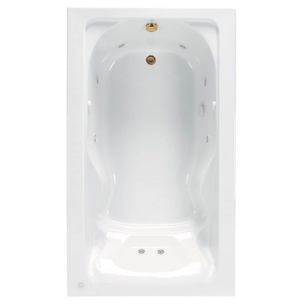 Cadet 75.75" White Acrylic Drop-In Whirlpool Bathtub with Jets