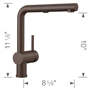 Linus Single-Handle Pull Out Sprayer Kitchen Faucet in Brown
