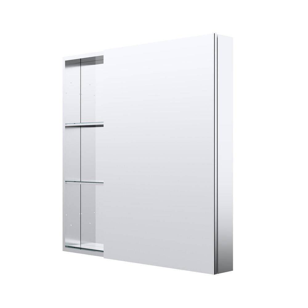 36.1 in. W x 36 in. H Square Polished Aluminum Tri-view Soft Close Medicine Cabinet with Mirror Combo Set, Reversible price history on PriceWatchPro