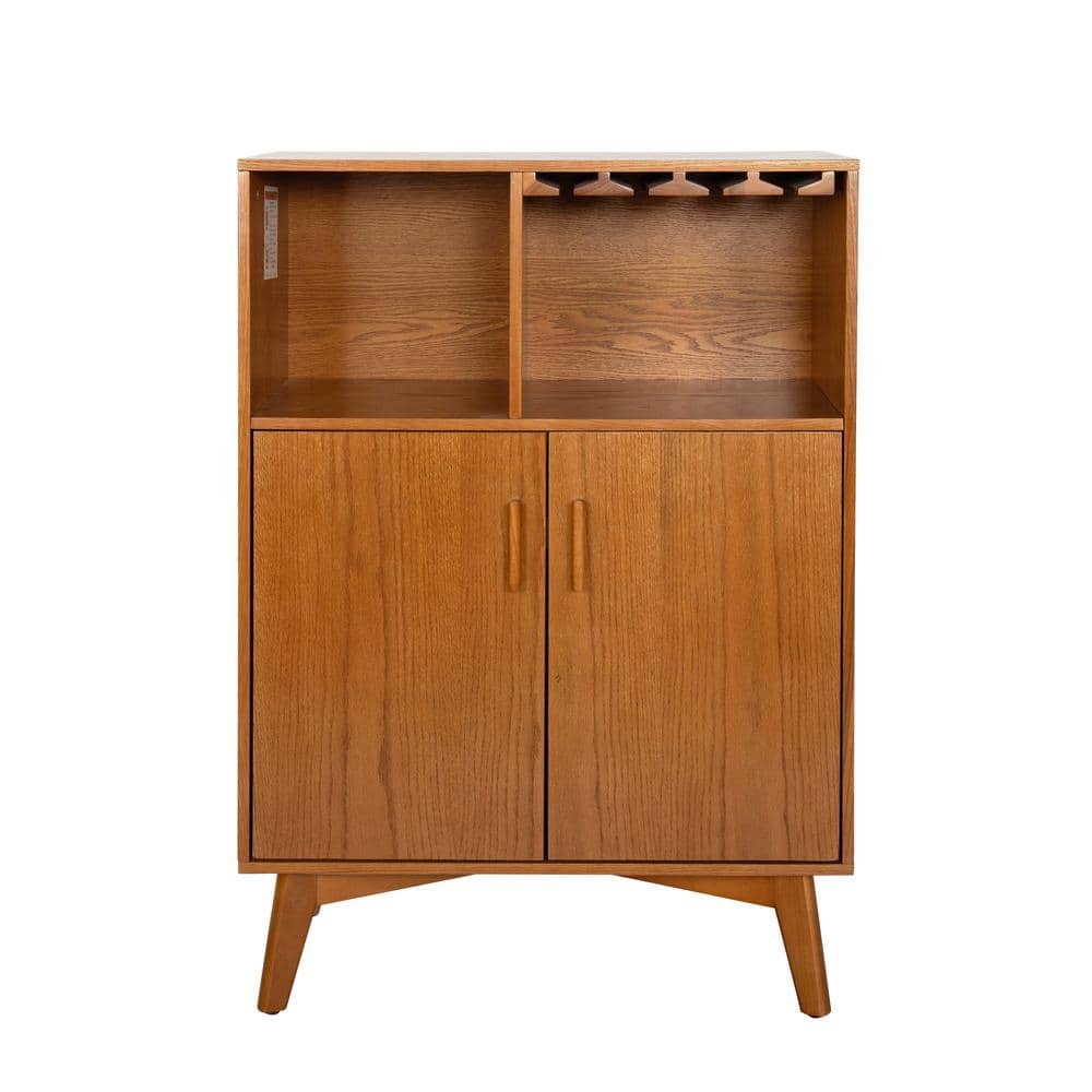 10-Bottle Wood MDF Rustic Sideboard Buffet Wine Cabinet Wine Rack with Wine