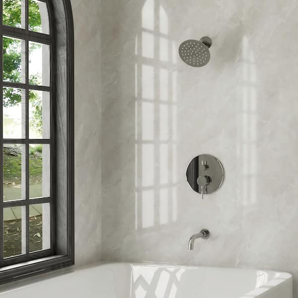 Crozet Single Handle 2-Spray Tub and Shower Faucet Shower Head with Pressure Balance 1.8 GPM in Polished Chrome