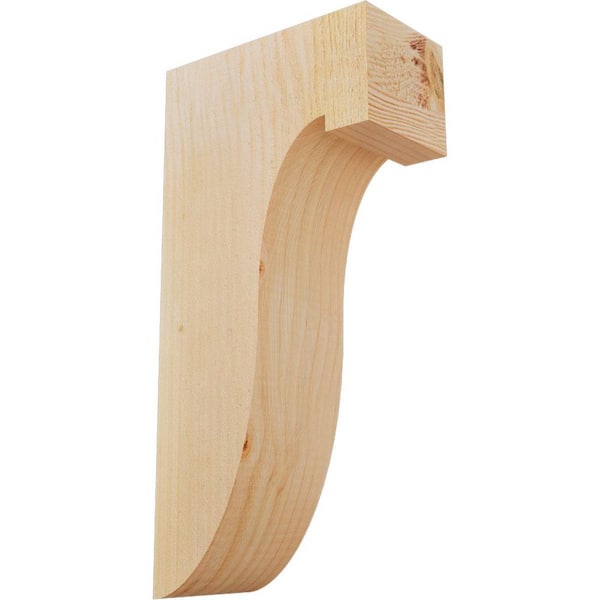 Ekena Millwork 4 in. x 8 in. x 16 in. Douglas Fir Del Monte Rough Sawn Corbel