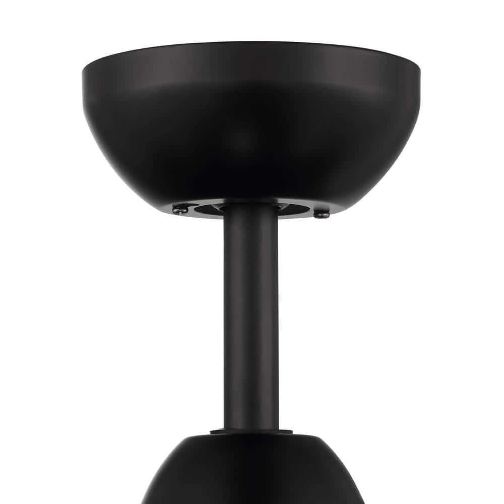 Flat Black 24'' Ceiling Fan with LED Light and 6 Plywood Blades