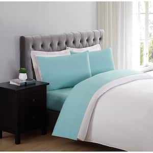 Turquoise 4-Piece Solid 180 Thread Count Microfiber Queen Sheet Set