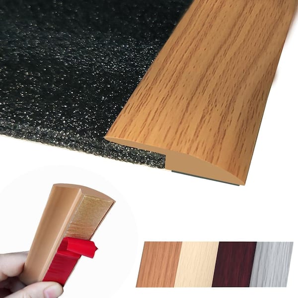 40 in Floor Transition Strip Self Adhesive PVC Light Brown Coffee 1 Piece