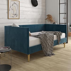 Felicia Mid Century Blue Velvet Upholstered Twin Daybed