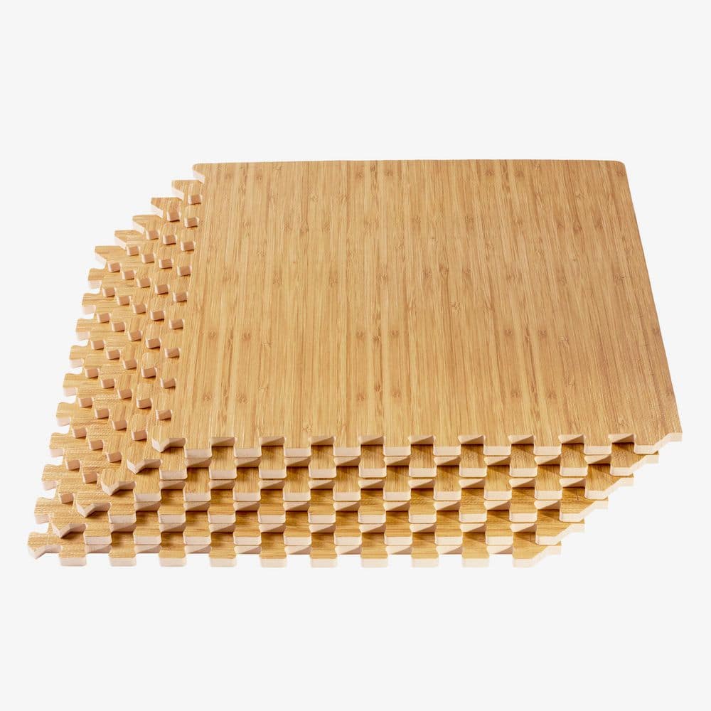 Light Bamboo Printed Wood Grain 24 in. x 24 in. x 3/8 in. Interlocking EVA Foam Flooring Mat (24 sq. ft. / pack) price history on PriceWatchPro