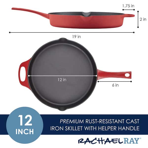 Rachael Ray Nitro 6.5-Quart Cast Iron Dutch Oven, Red