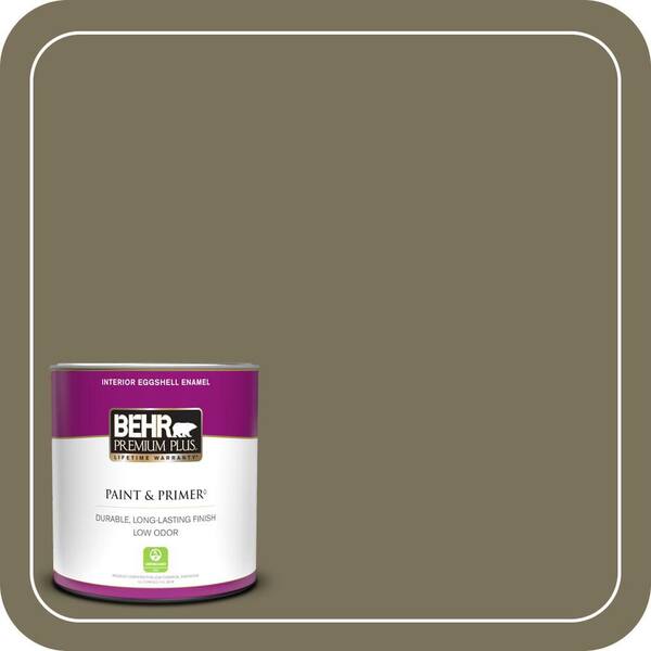 BEHR PREMIUM PLUS 1 qt. #380F-7 Crocodile Eggshell Enamel Low Odor Interior Paint & Primer