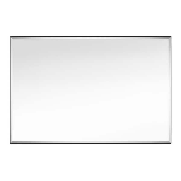 GETLEDEL 36 in. W x 24 in. H Rectangular Framed Beveled Edge Wall Mounted Bathroom Vanity Mirror in Black