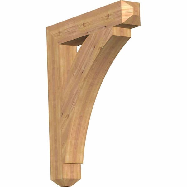 Ekena Millwork 5.5 in. x 42 in. x 34 in. Western Red Cedar Thorton Craftsman Smooth Bracket