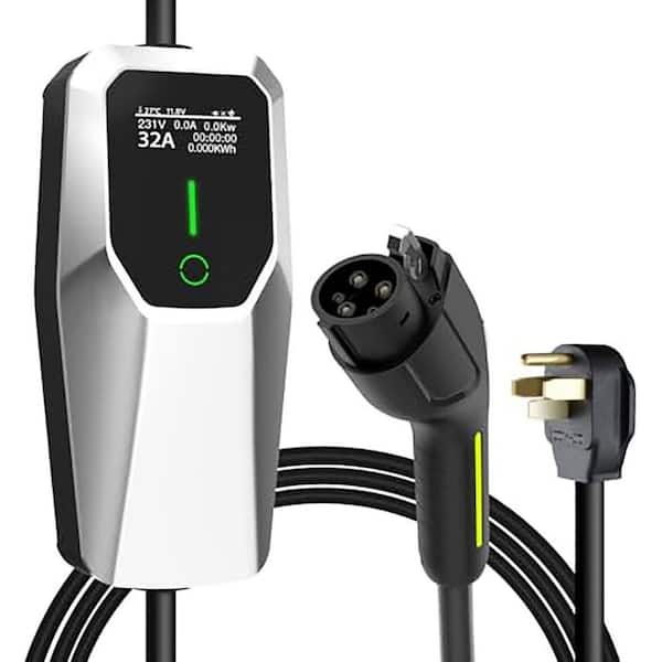 26ft 240-Volt Electric Vehicle Charger Cable NEMA 14-50/5-15 Plug 7.68Kw 32A Adjustable Level 1 2 J1772