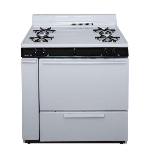 Premier 36 in. 3.91 cu. ft. Battery Spark Ignition Gas Range in White