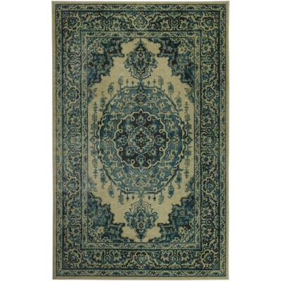 Zephyr Blue 10 ft. x 14 ft. Indoor Area Rug