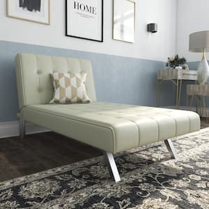 Eva Vanilla Faux Leather Upholstered Chaise